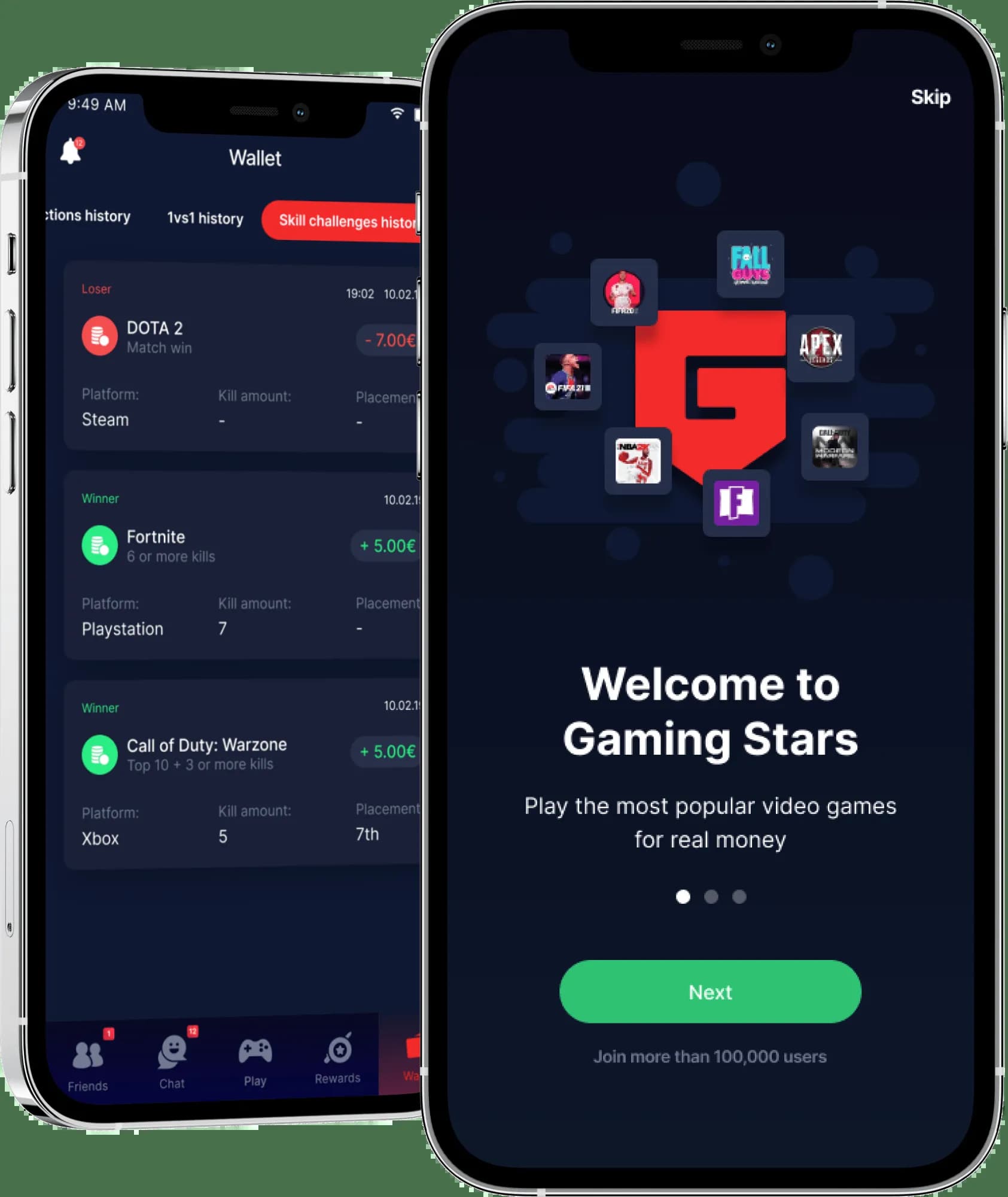 Gaming stars - Mobile App